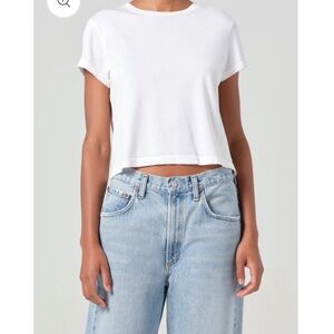 Agolde Adine Shrunken Tee - White